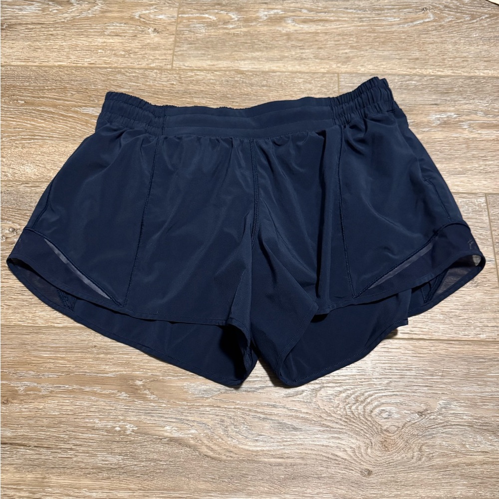 Lululemon Lined Shorts Women's Size 12 Navy Blue Activewear